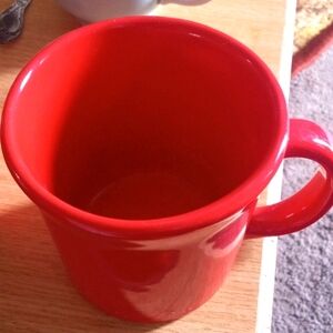 Made in The USA Stonewear Red Mugs. set of Two.